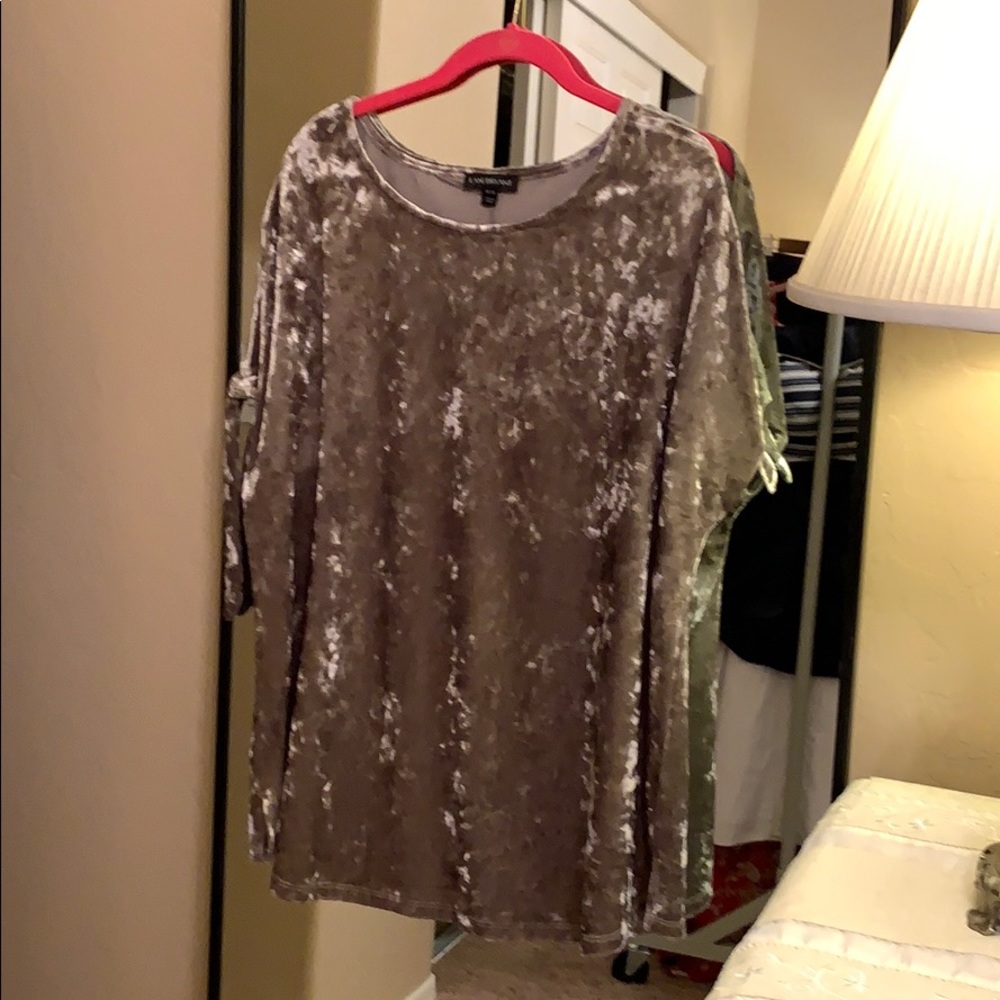Silver crushed velvet top
